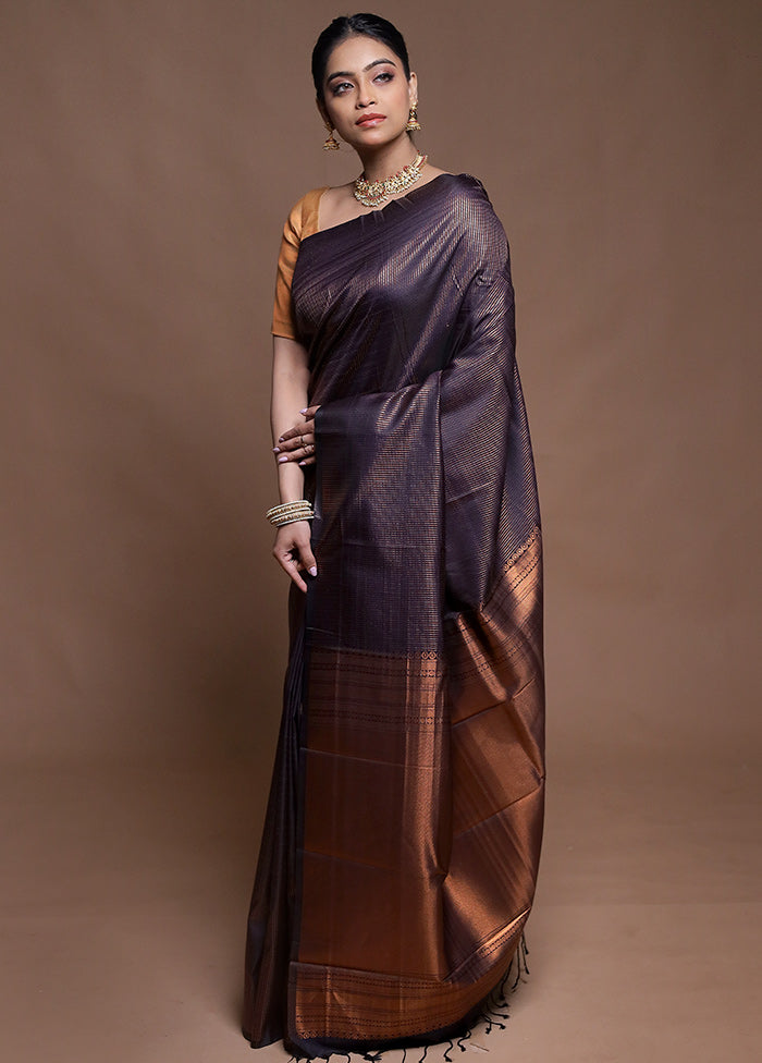 Blue Dupion Silk Saree With Blouse Piece