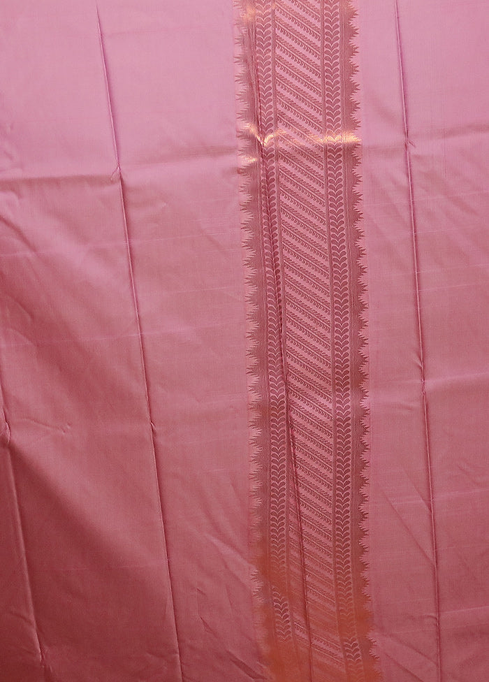 Pink Dupion Silk Saree With Blouse Piece