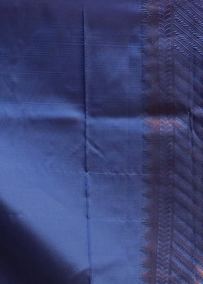 Blue Dupion Silk Saree With Blouse Piece