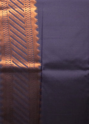 Blue Dupion Silk Saree With Blouse Piece