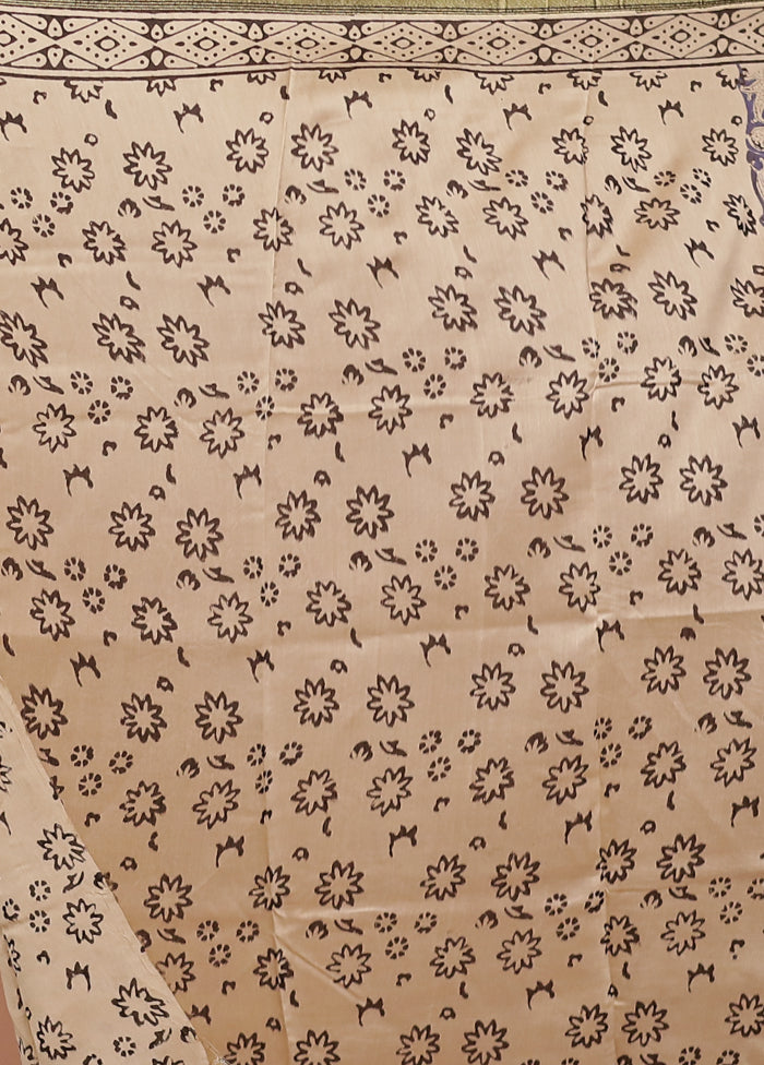 Blue Chanderi Silk Saree With Blouse Piece