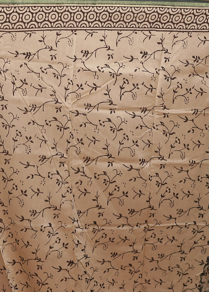 Green Chanderi Silk Saree With Blouse Piece