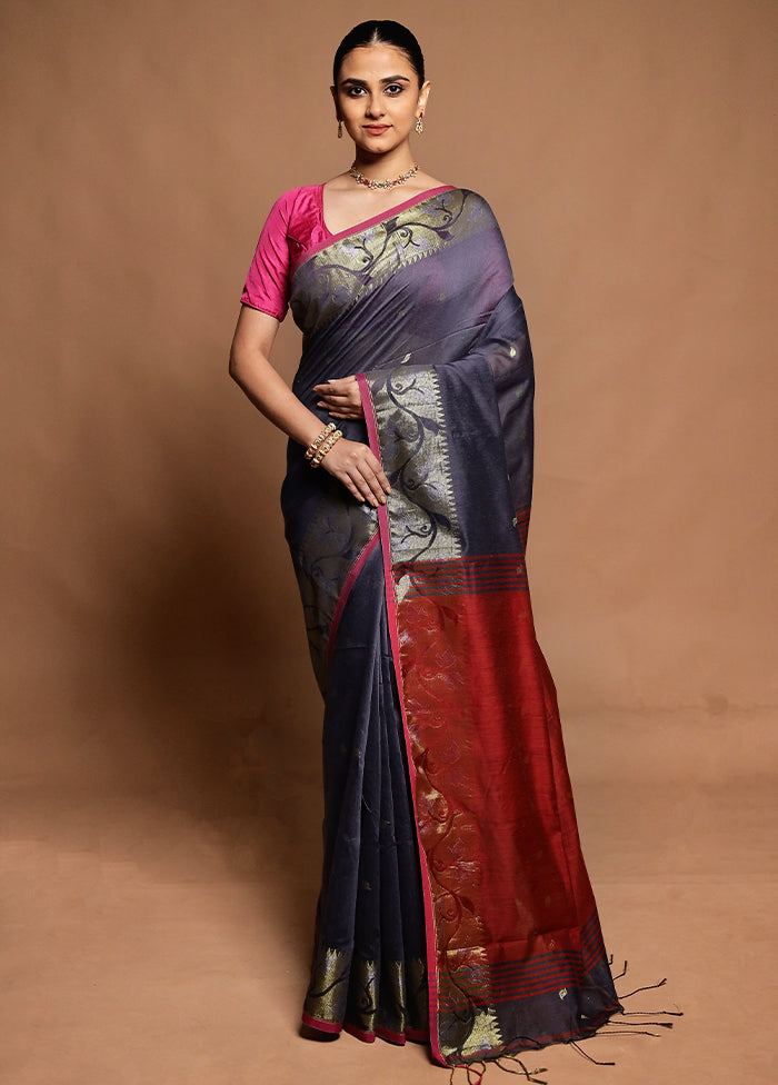 Pink Cotton Saree With Blouse Piece
