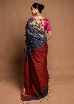 Pink Cotton Saree With Blouse Piece