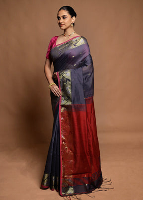 Pink Cotton Saree With Blouse Piece