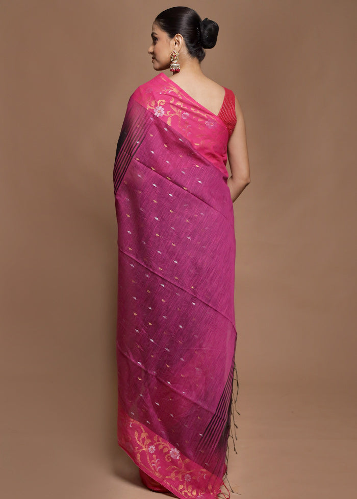 Black Cotton Saree With Blouse Piece