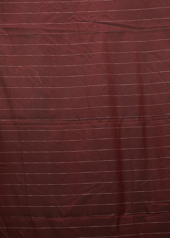 Maroon Cotton Saree With Blouse Piece