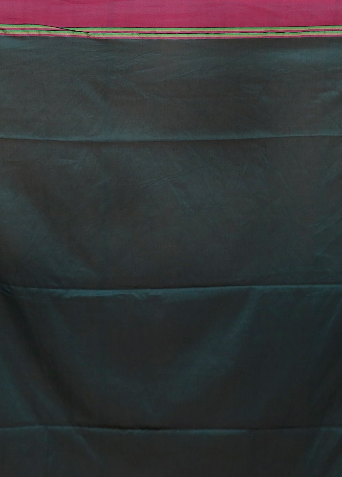 Green Cotton Saree With Blouse Piece