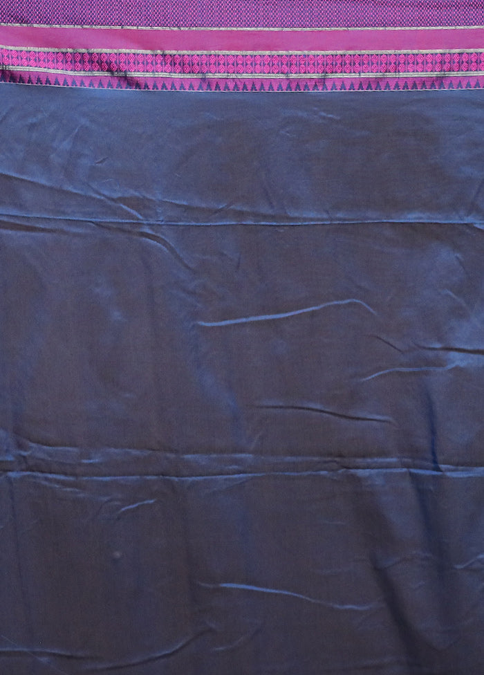 Blue Pure Cotton Saree With Blouse Piece