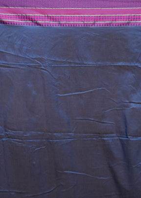 Blue Pure Cotton Saree With Blouse Piece