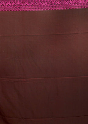 Brown Pure Cotton Saree With Blouse Piece