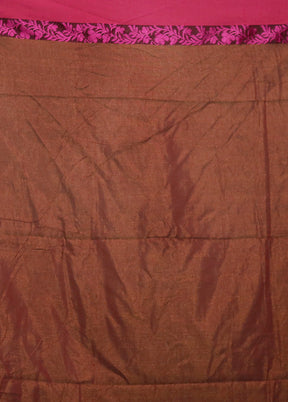 Maroon Pure Cotton Saree With Blouse Piece