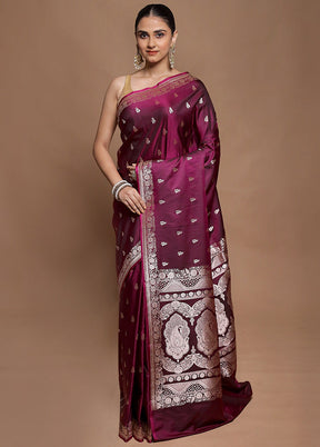 Pink Katan Silk Saree With Blouse Piece