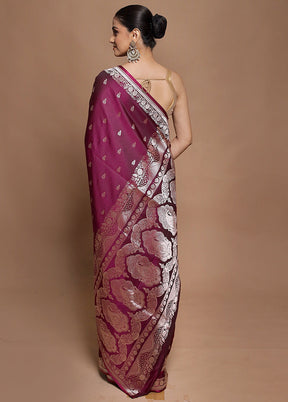 Pink Katan Silk Saree With Blouse Piece