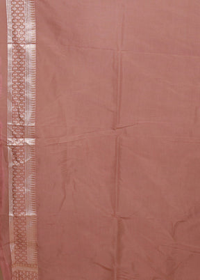 Maroon Kora Silk Saree With Blouse Piece