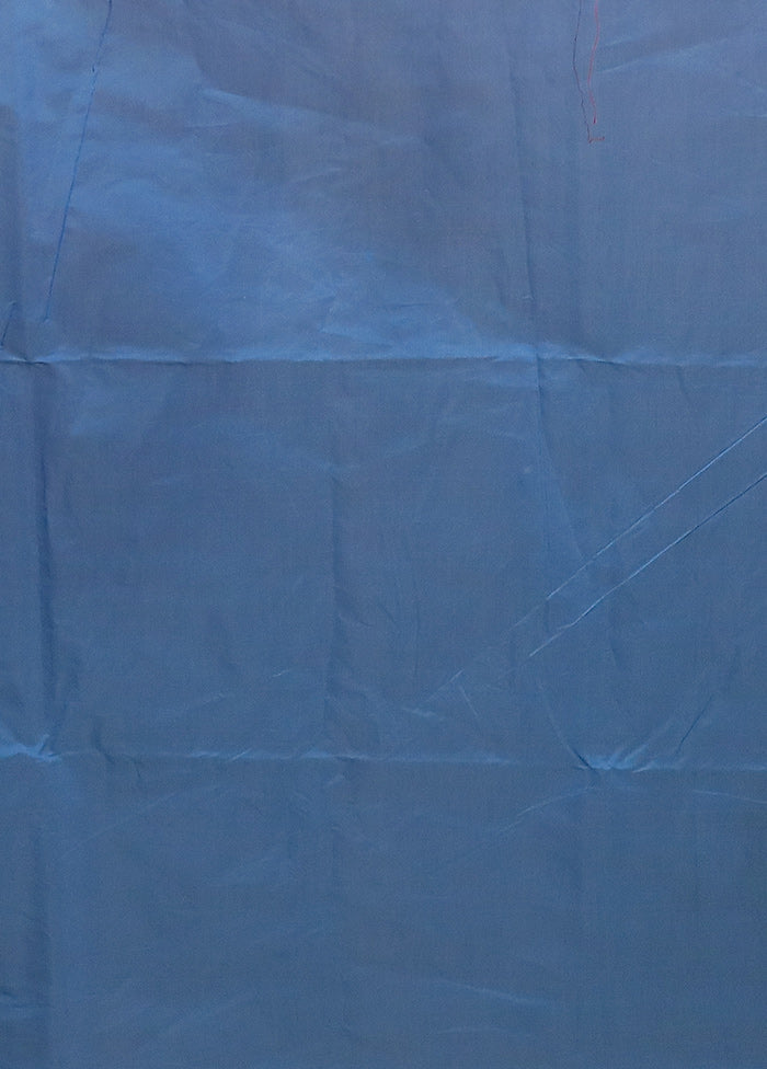 Blue Kora Silk Saree With Blouse Piece
