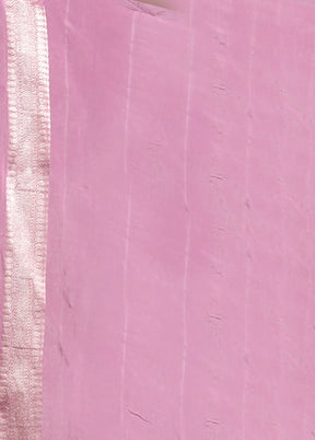 Pink Dupion Silk Saree With Blouse Piece