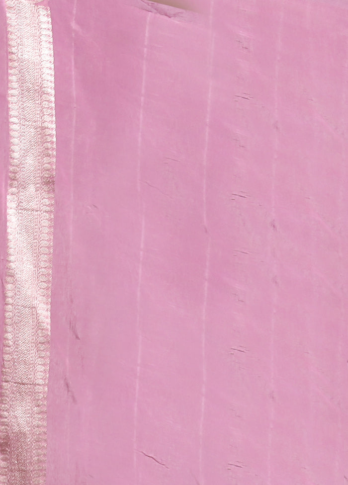 Pink Dupion Silk Saree With Blouse Piece