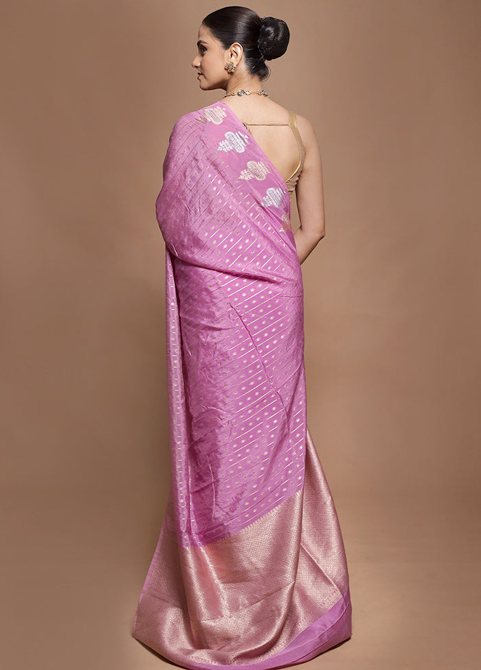 Pink Dupion Silk Saree With Blouse Piece