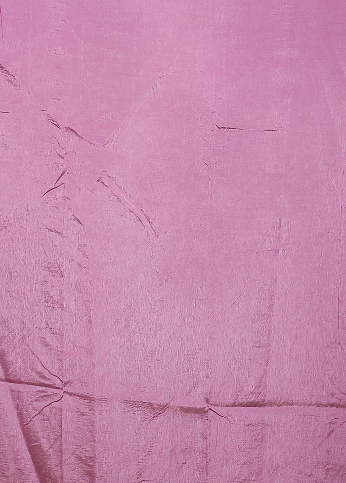 Pink Dupion Silk Saree With Blouse Piece