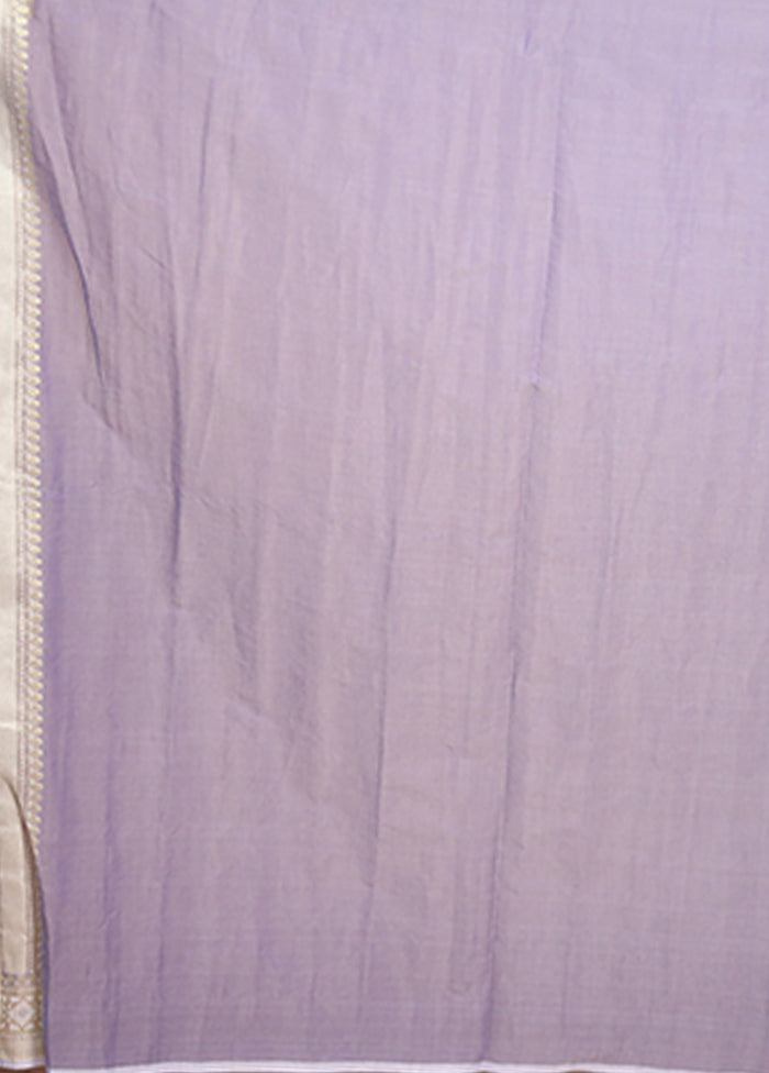 Blue Kora Silk Saree With Blouse Piece