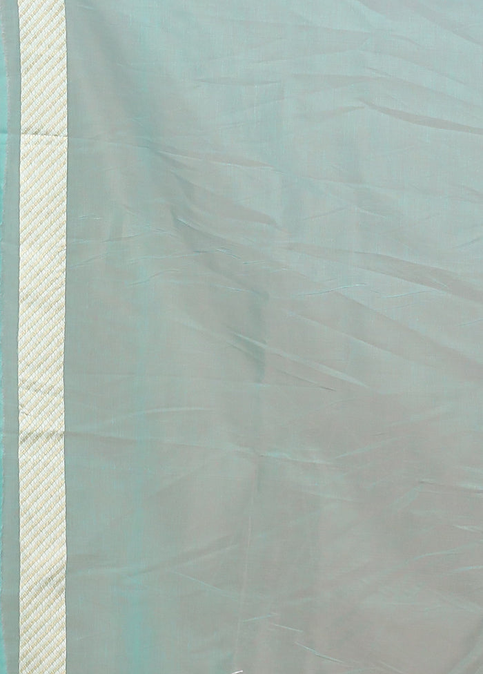 Green Kora Silk Saree With Blouse Piece