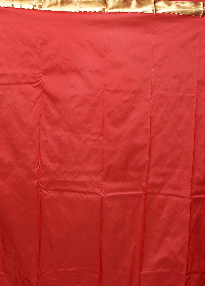 Red Kanjivaram Silk Saree With Blouse Piece