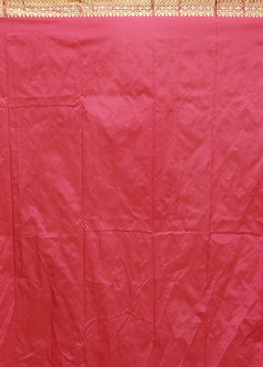Pink Kanjivaram Silk Saree With Blouse Piece