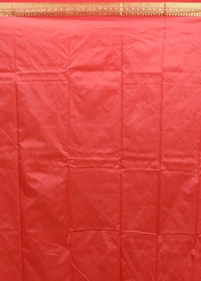 Pink Kanjivaram Silk Saree With Blouse Piece