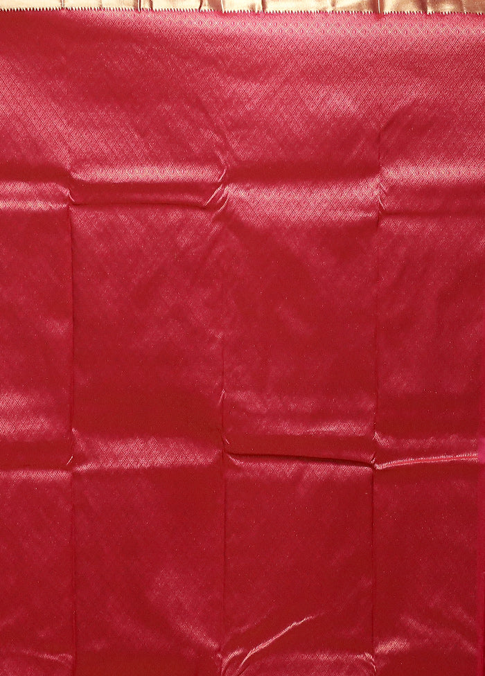 Pink Kanjivaram Silk Saree With Blouse Piece