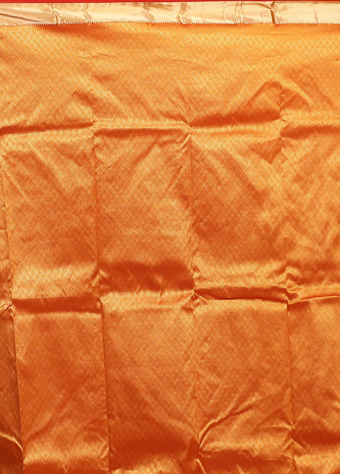 Rust Kanjivaram Silk Saree With Blouse Piece
