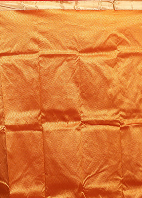 Rust Kanjivaram Silk Saree With Blouse Piece