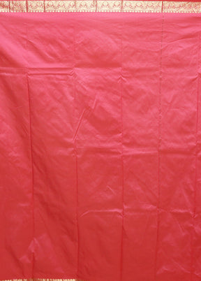 Pink Kanjivaram Silk Saree With Blouse Piece