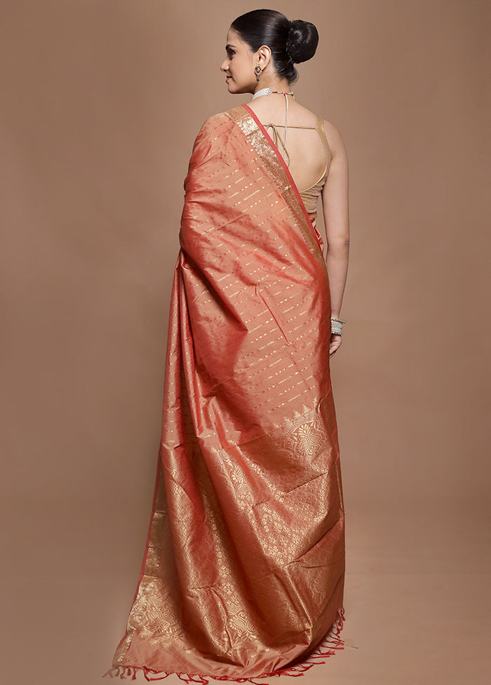 Pink Kanjivaram Silk Saree With Blouse Piece