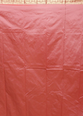 Pink Kanjivaram Silk Saree With Blouse Piece