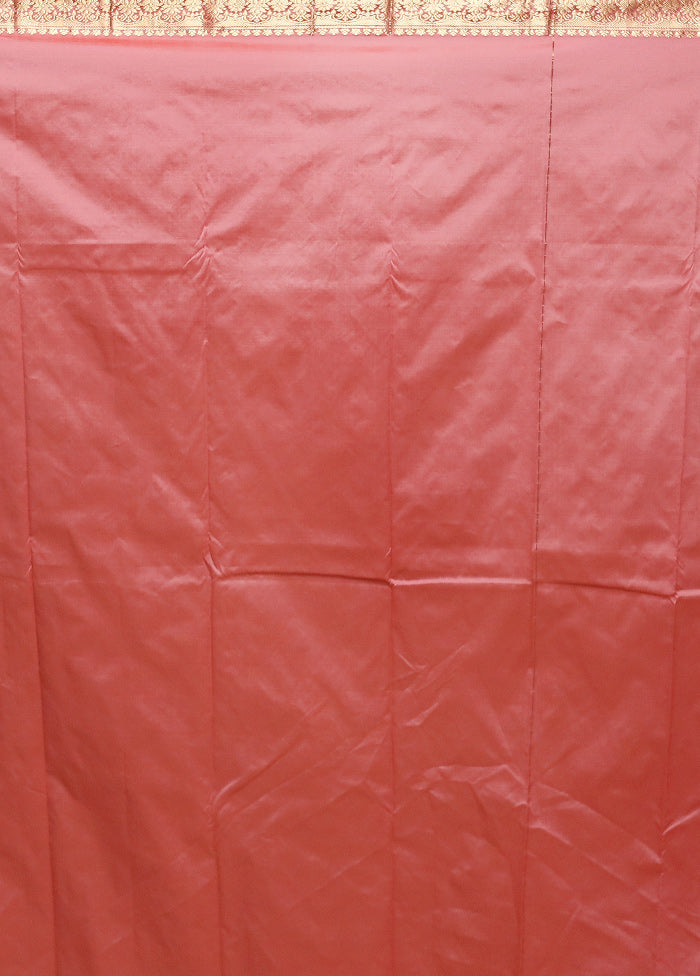 Pink Kanjivaram Silk Saree With Blouse Piece