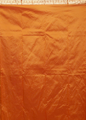 Rust Kanjivaram Silk Saree With Blouse Piece
