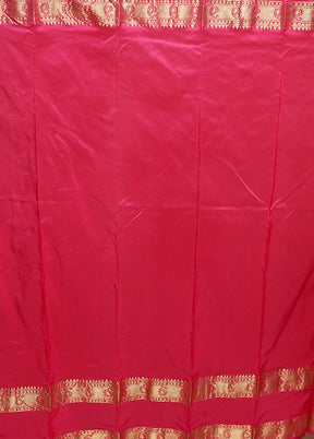 Blue Handloom Kanjivaram Pure Silk Saree With Blouse Piece
