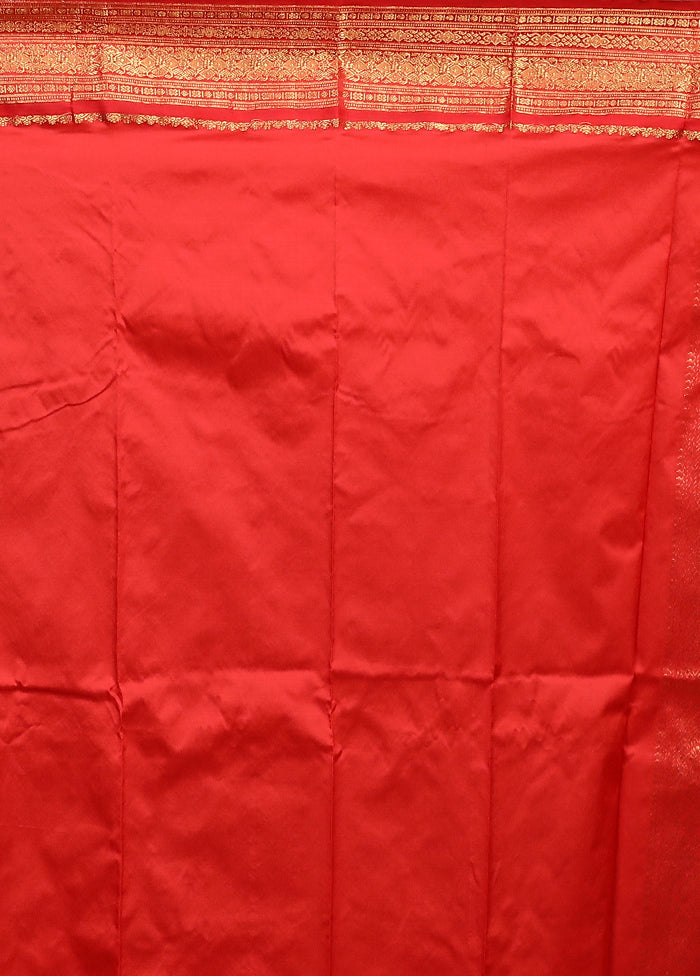 Green Handloom Kanjivaram Pure Silk Saree With Blouse Piece