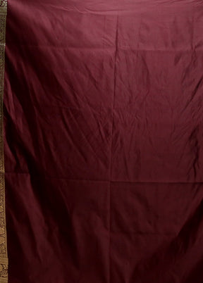 Maroon Banarasi Silk Saree With Blouse Piece