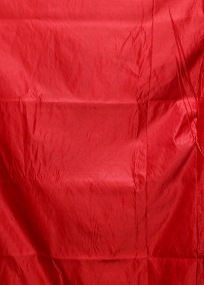 Red Banarasi Silk Saree With Blouse Piece