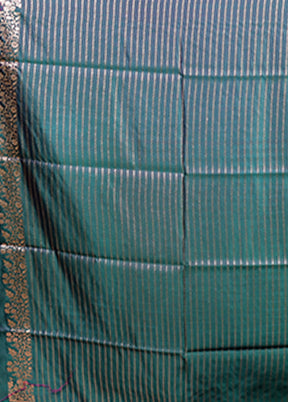 Blue Banarasi Silk Saree With Blouse Piece