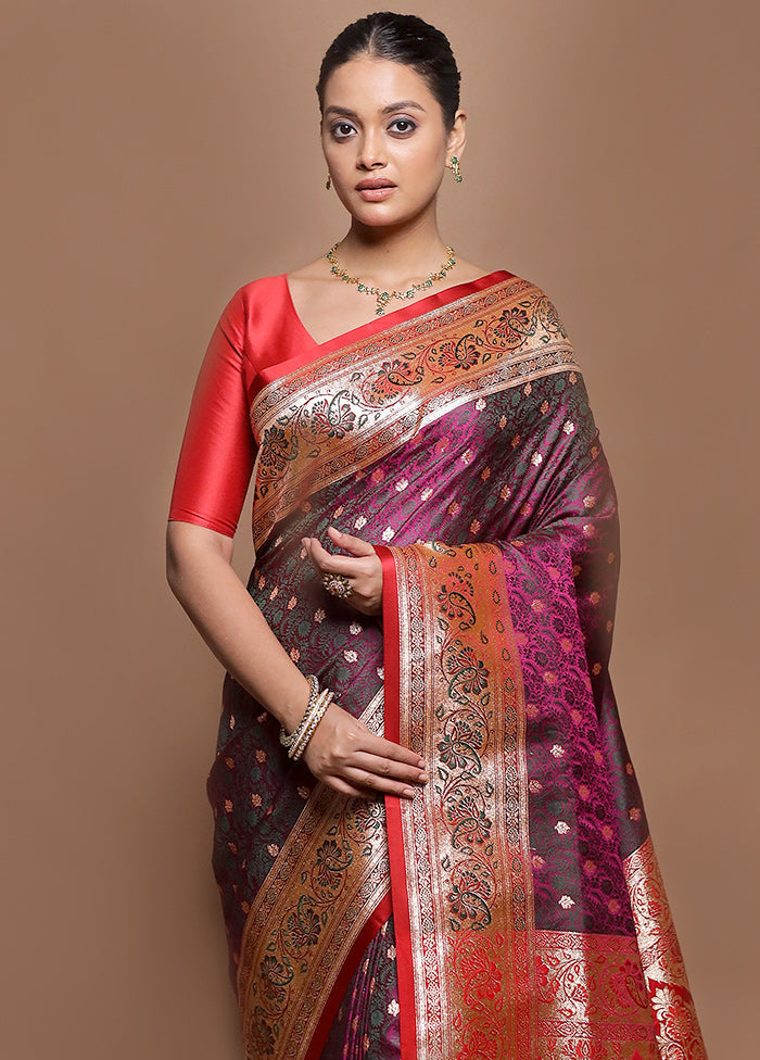 Pink Tanchoi Silk Saree With Blouse Piece