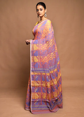 Pink Tant Jamdani Saree Without Blouse Piece