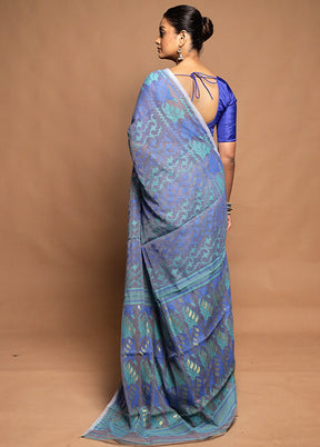 Grey Tant Jamdani Saree Without Blouse Piece