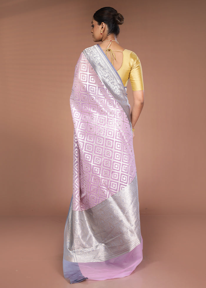 Pink Kora Silk Saree With Blouse Piece