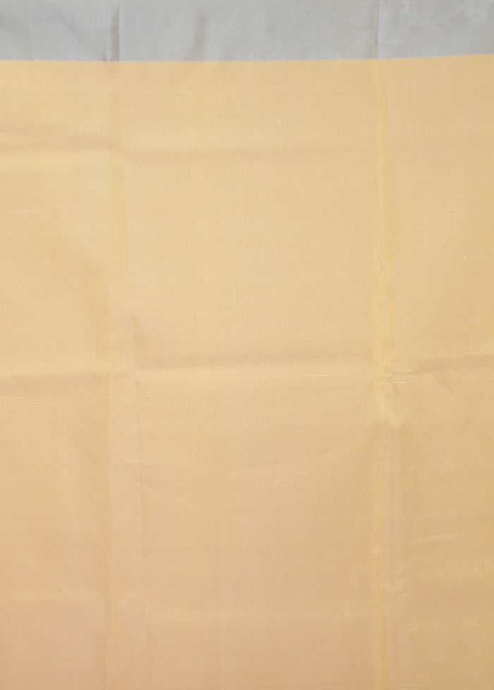 Yellow Kora Silk Saree With Blouse Piece