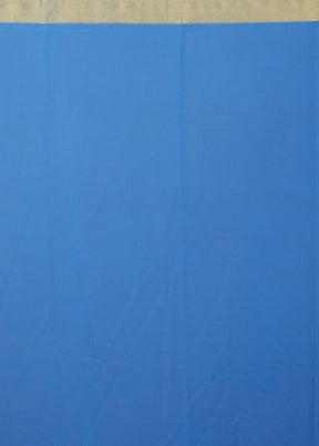 Blue Chiffon Silk Saree With Blouse Piece