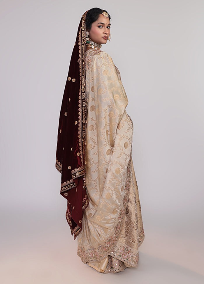 Pink Handloom Dupion Pure Silk Saree With Blouse Piece
