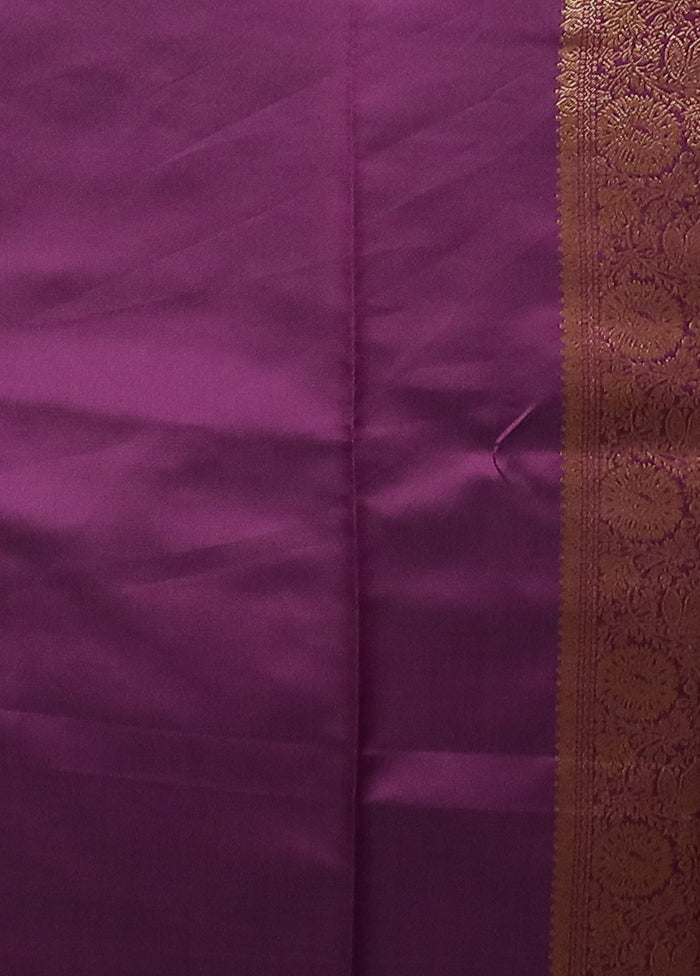 Purple Dupion Silk Saree With Blouse Piece